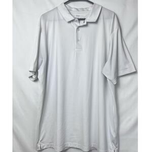Mizzen + Main Mens 2XL White Short Sleeve 3 Button Golf Athleisure Polo Shirt